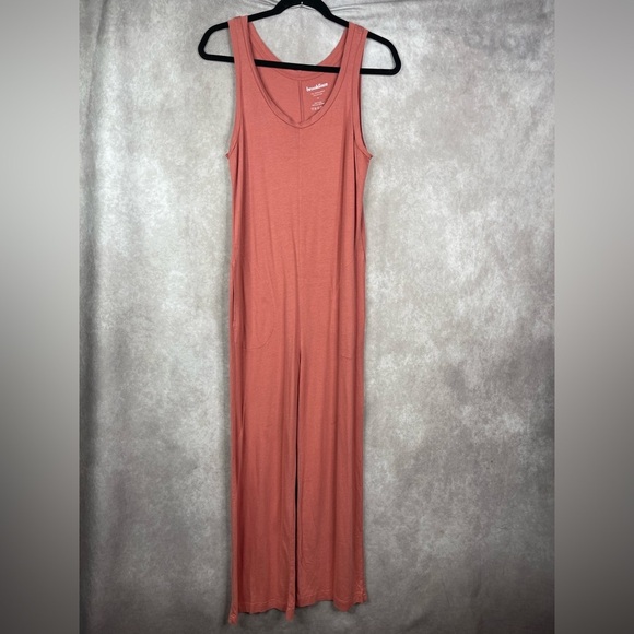 Brooklinen Loungewear Collection Adelphi Classic Loose Jumpsuit In Pink Size XS - Picture 1 of 8
